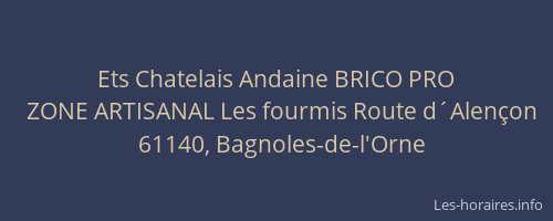 Ets Chatelais Andaine BRICO PRO