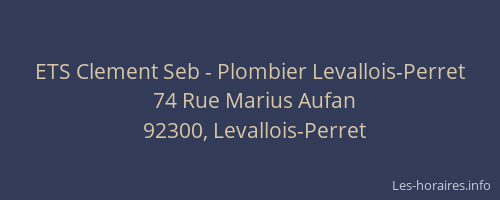 ETS Clement Seb - Plombier Levallois-Perret