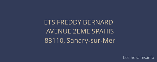 ETS FREDDY BERNARD