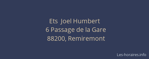 Ets  Joel Humbert