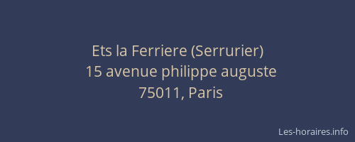 Ets la Ferriere (Serrurier)