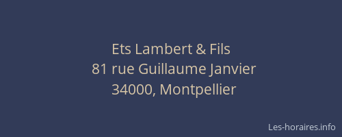 Ets Lambert & Fils