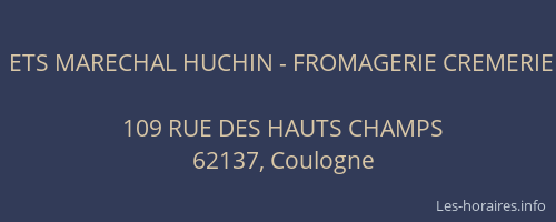 ETS MARECHAL HUCHIN - FROMAGERIE CREMERIE