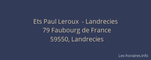 Ets Paul Leroux  - Landrecies