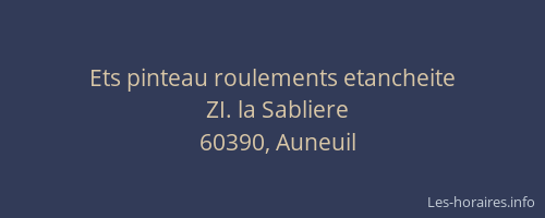 Ets pinteau roulements etancheite