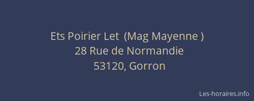 Ets Poirier Let  (Mag Mayenne )