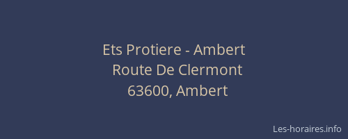 Ets Protiere - Ambert