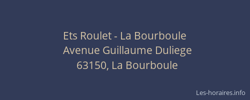 Ets Roulet - La Bourboule