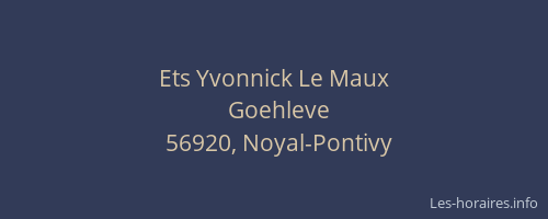 Ets Yvonnick Le Maux