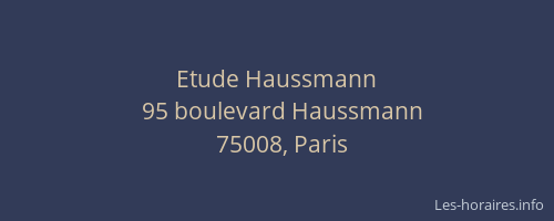 Etude Haussmann