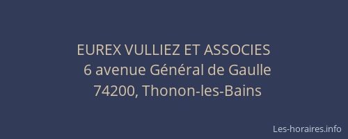 EUREX VULLIEZ ET ASSOCIES