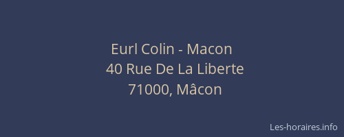 Eurl Colin - Macon