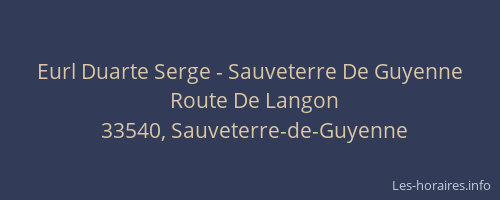 Eurl Duarte Serge - Sauveterre De Guyenne