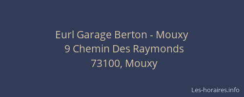 Eurl Garage Berton - Mouxy