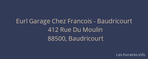 Eurl Garage Chez Francois - Baudricourt