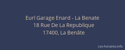 Eurl Garage Enard - La Benate