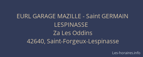 EURL GARAGE MAZILLE - Saint GERMAIN LESPINASSE
