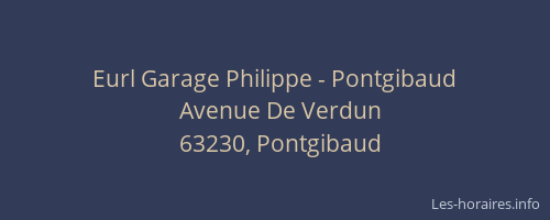 Eurl Garage Philippe - Pontgibaud