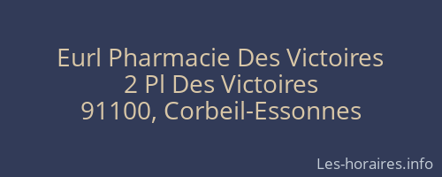 Eurl Pharmacie Des Victoires