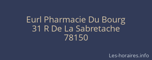 Eurl Pharmacie Du Bourg