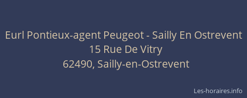 Eurl Pontieux-agent Peugeot - Sailly En Ostrevent