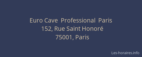 Euro Cave  Professional  Paris