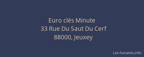 Euro cl&eacute;s Minute