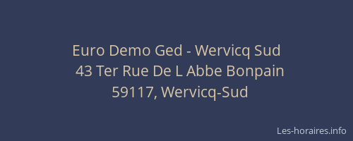 Euro Demo Ged - Wervicq Sud