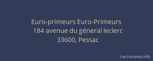 Euro-primeurs Euro-Primeurs