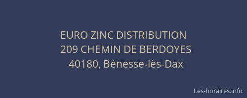 EURO ZINC DISTRIBUTION