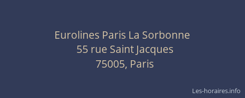 Eurolines Paris La Sorbonne