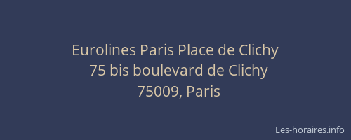 Eurolines Paris Place de Clichy