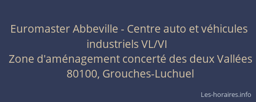 Euromaster Abbeville - Centre auto et v&eacute;hicules industriels VL/VI