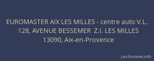 EUROMASTER AIX LES MILLES - centre auto V.L.