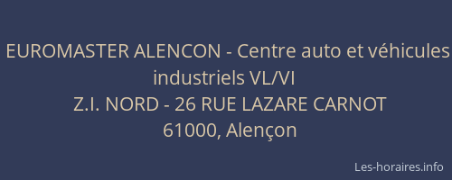 EUROMASTER ALENCON - Centre auto et véhicules industriels VL/VI