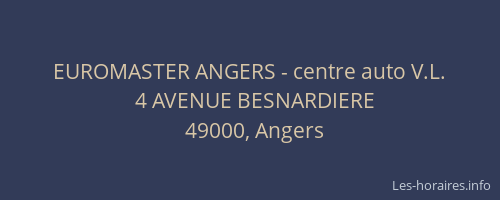 EUROMASTER ANGERS - centre auto V.L.