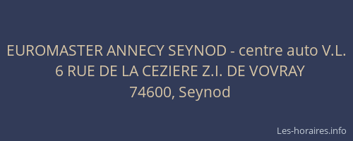 EUROMASTER ANNECY SEYNOD - centre auto V.L.