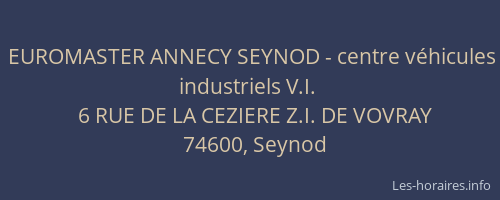 EUROMASTER ANNECY SEYNOD - centre véhicules industriels V.I.