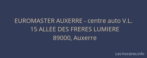 EUROMASTER AUXERRE - centre auto V.L.