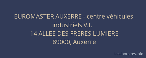 EUROMASTER AUXERRE - centre véhicules industriels V.I.