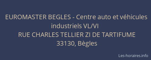 EUROMASTER BEGLES - Centre auto et véhicules industriels VL/VI