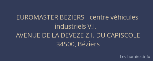 EUROMASTER BEZIERS - centre véhicules industriels V.I.