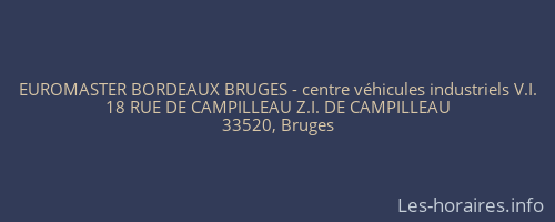 EUROMASTER BORDEAUX BRUGES - centre véhicules industriels V.I.