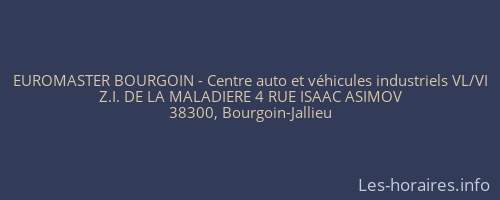 EUROMASTER BOURGOIN - Centre auto et véhicules industriels VL/VI