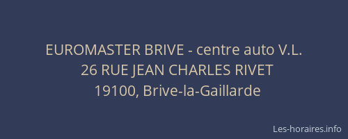 EUROMASTER BRIVE - centre auto V.L.