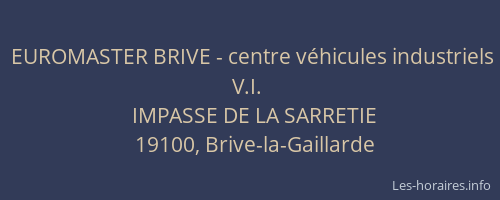 EUROMASTER BRIVE - centre véhicules industriels V.I.