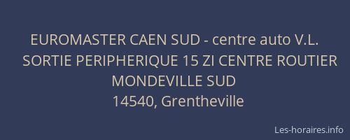 EUROMASTER CAEN SUD - centre auto V.L.