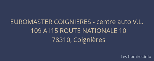 EUROMASTER COIGNIERES - centre auto V.L.