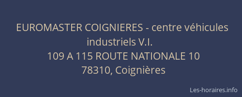 EUROMASTER COIGNIERES - centre véhicules industriels V.I.