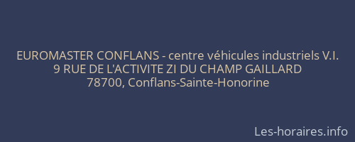 EUROMASTER CONFLANS - centre véhicules industriels V.I.